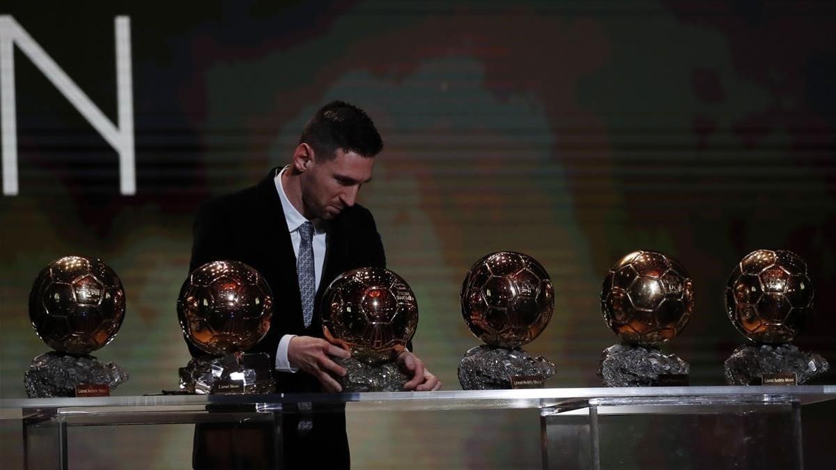 Messi con sus seis balones de oro