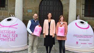 Contenedores rosas en Plasencia, para reciclar vidrio por el cáncer de mama