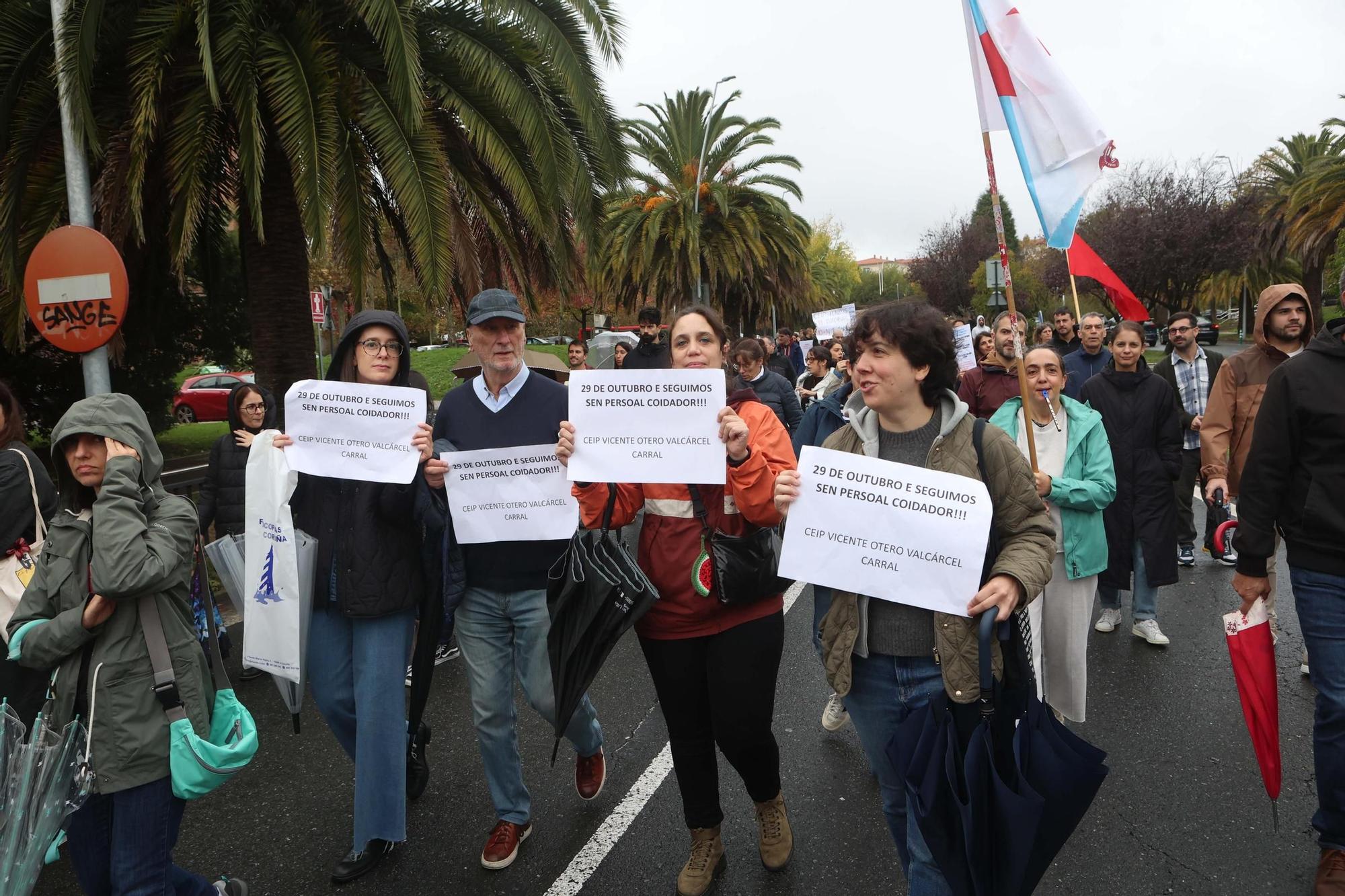Manifestación de profesores en A Coruña para reclamar mejoras