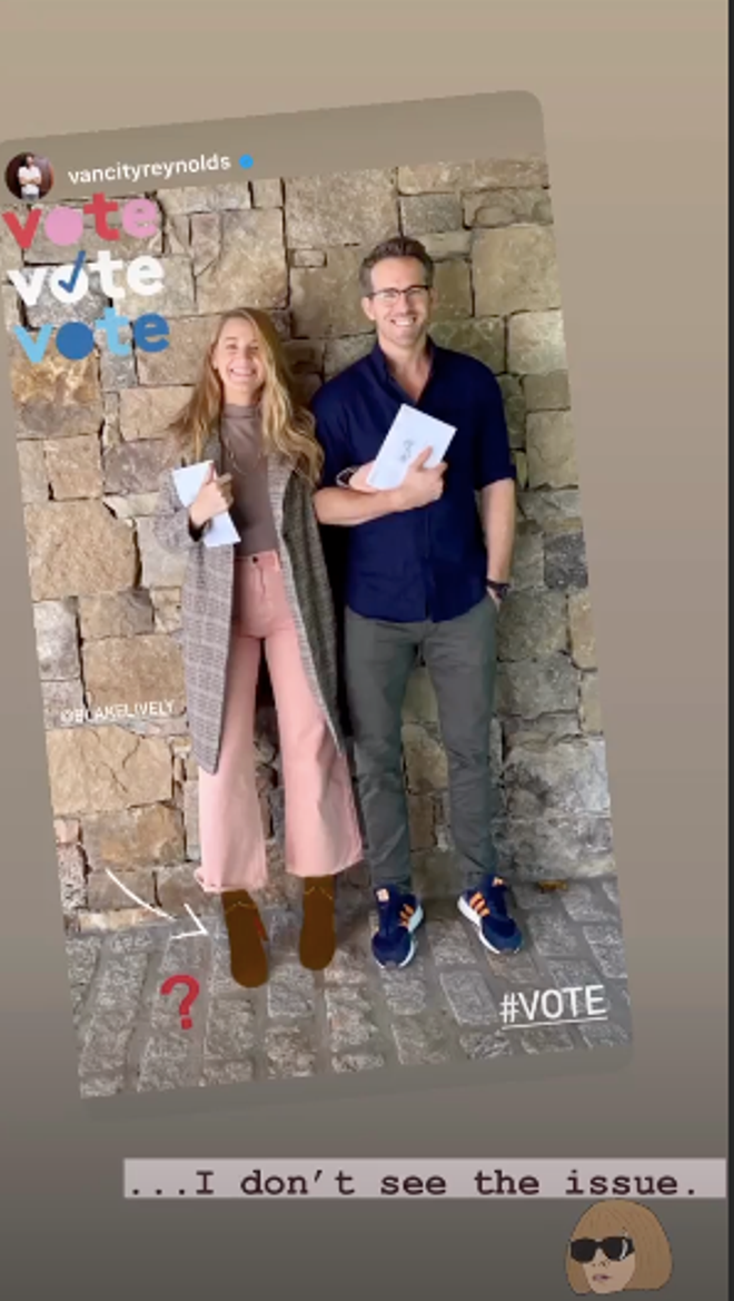 Blake Lively y Ryan Reynolds comparten su foto después de votar