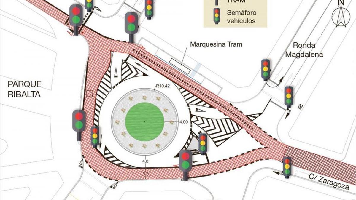 El TRAM tendrá prioridad para circular en la glorieta de la Farola de Castelló