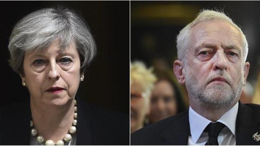 Theresa May y Jeremy Corbyn.