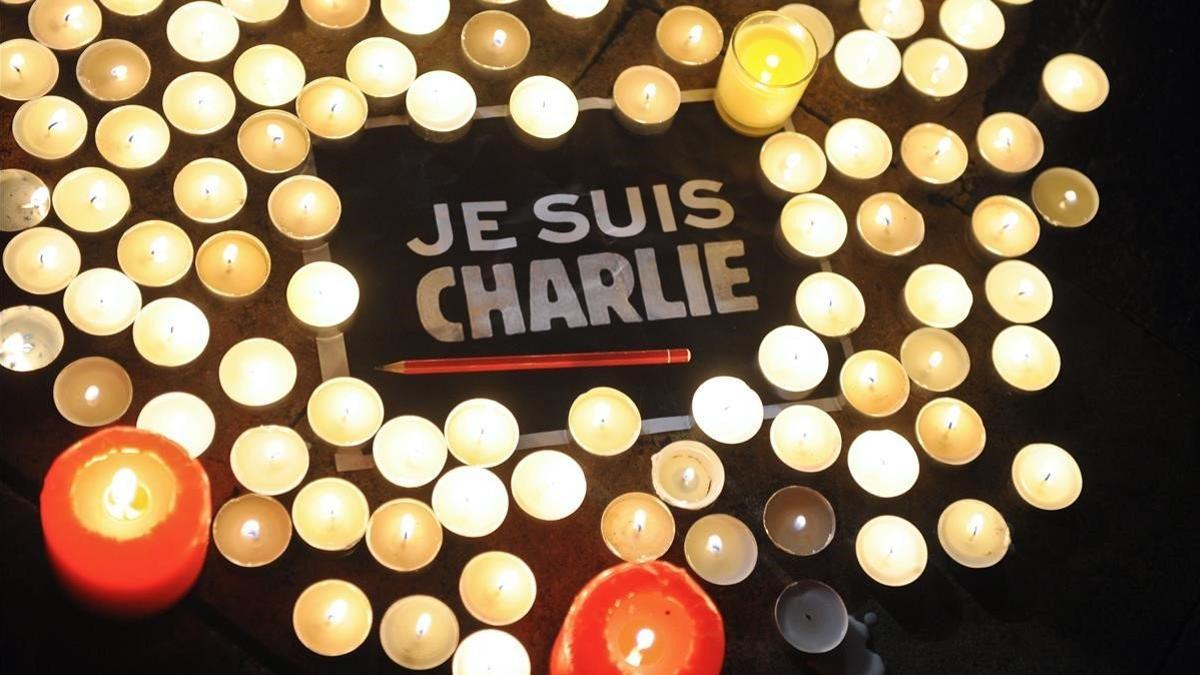 Homenaje a las víctimas del atentado contra 'Charlie Hebdo' en París.