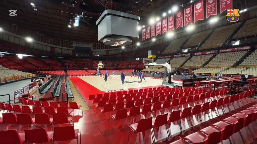 Sesión de tiro del Barça en El Pireo antes del partido de Euroliga ante el Olympiacos