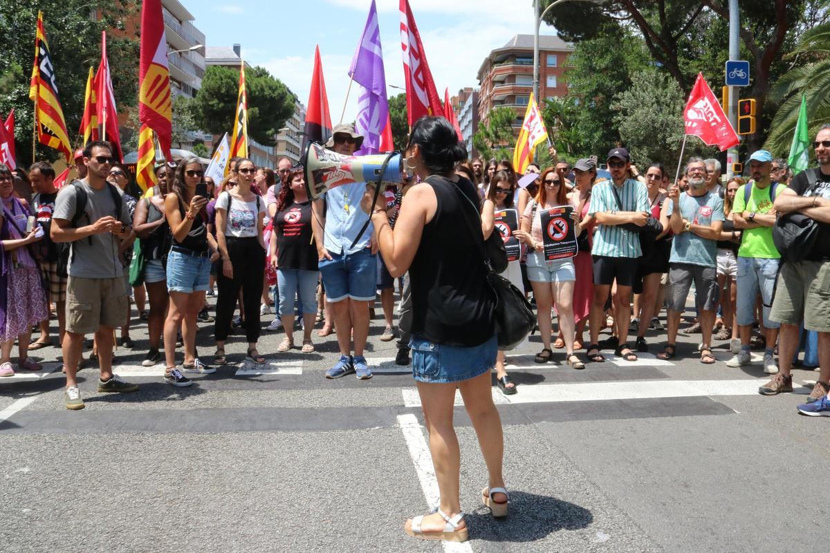 Protesta de docentes en Barcelona.