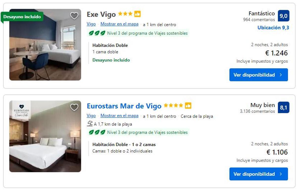 El techo de precio por persona y noche en los dos hoteles de la cadena Eurostars en Vigo