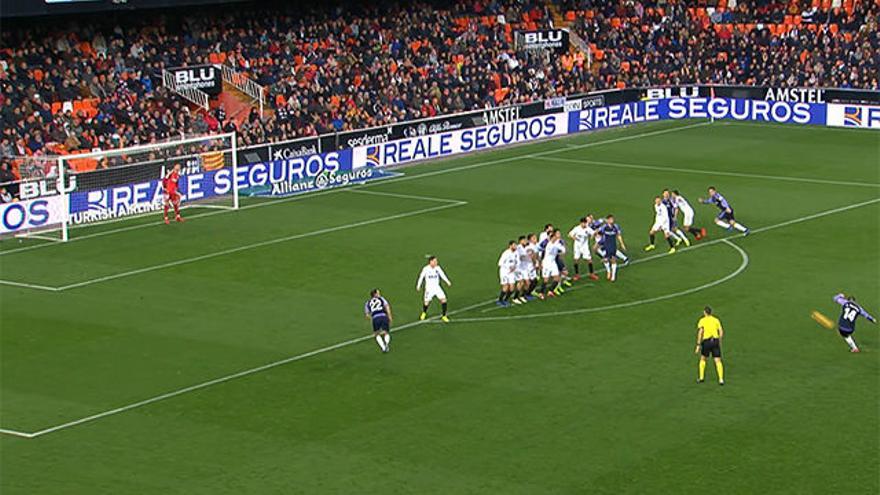 ¿El mejor lanzamiento de falta de la temporada? Rubén Alcaraz silenció Mestalla con esta obra de arte