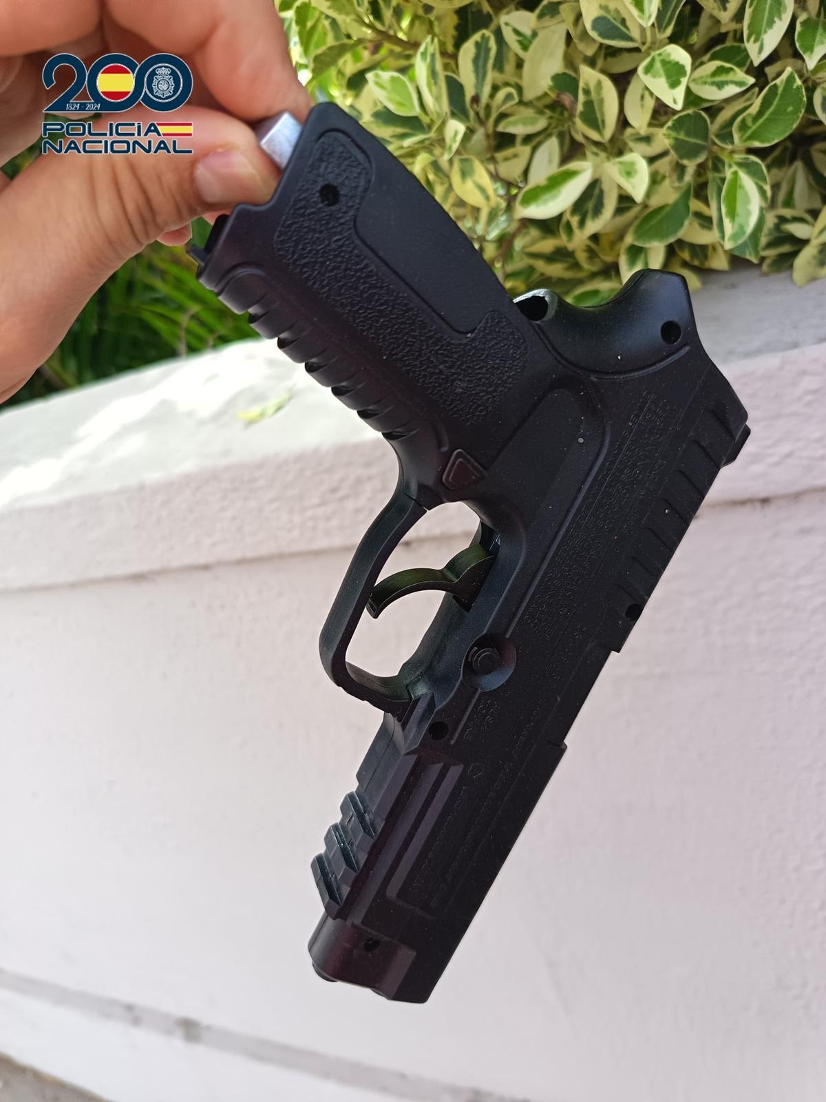 Pistola usada por los atracadores