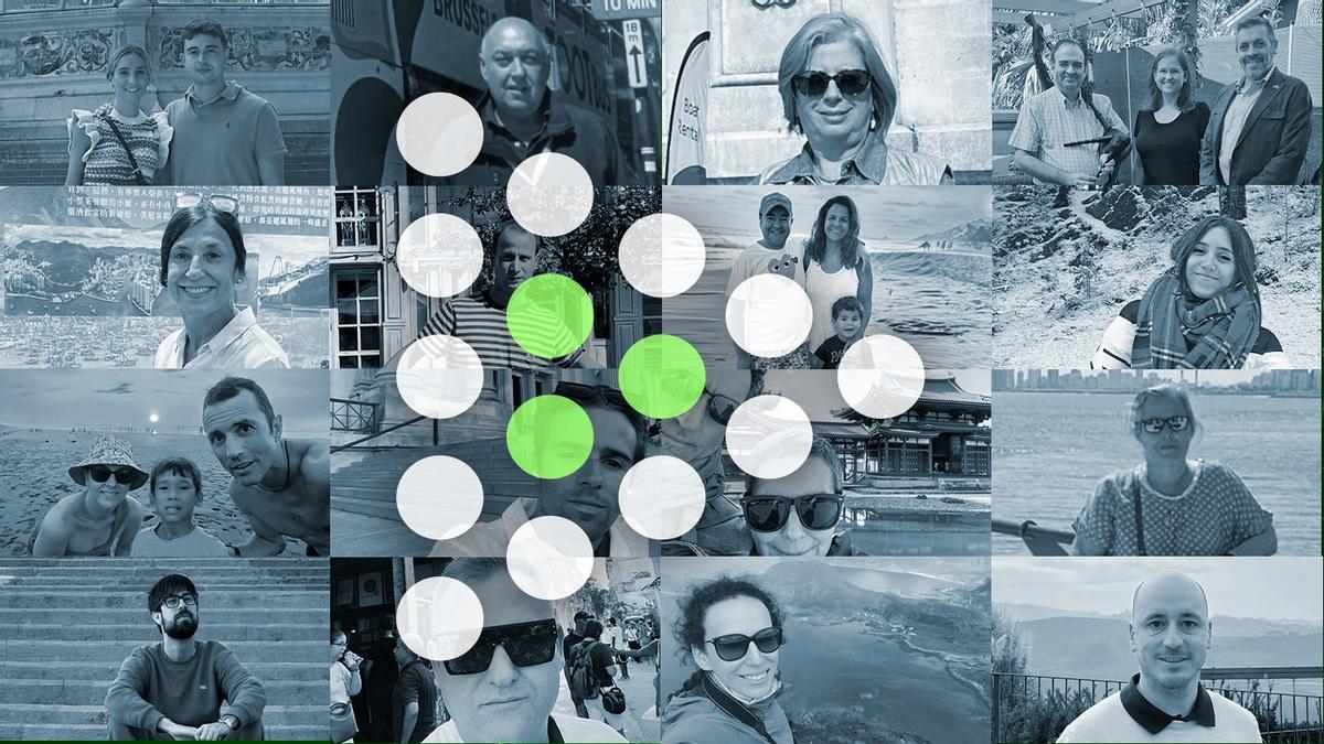 Un fotomontaje con algunos de los 1.000 asturianos que forman parte del mapa interactivo de Asturias Exterior