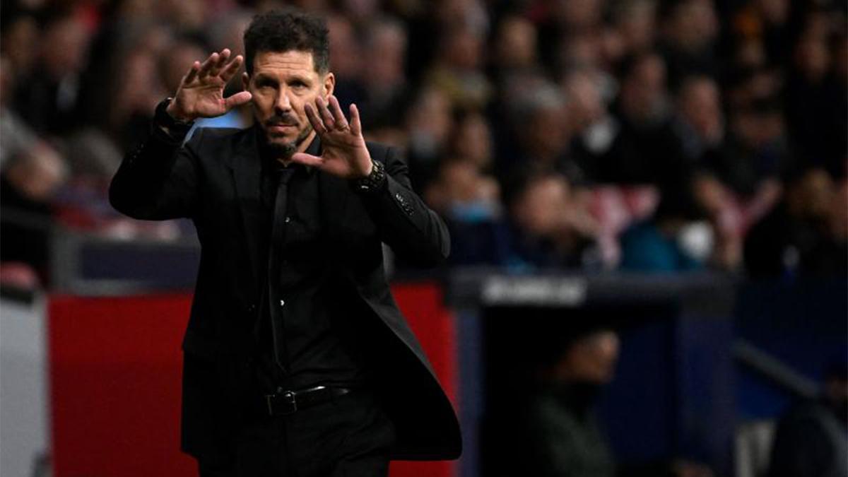 Simeone, durante el encuentro en el Wanda Metropolitano