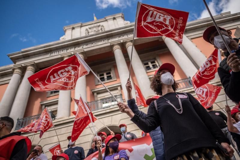 Protesta de CCOO en la capital tinerfeña | 11-2-2021