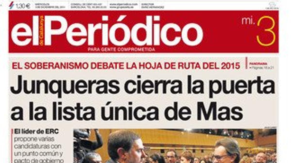 Portada de la edición del 3 de diciembre.