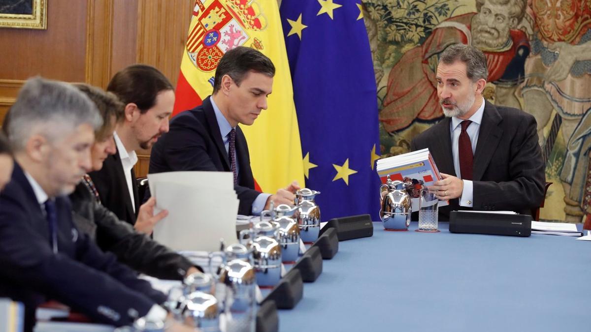 El rey Felipe VI presidiendo la reunión del Consejo de Seguridad Nacional