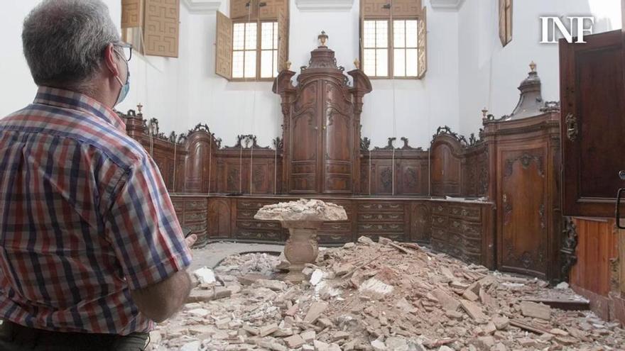 Cae parte de la cubierta de la sacristía de la iglesia de las Santas Justa y Rufina de Orihuela