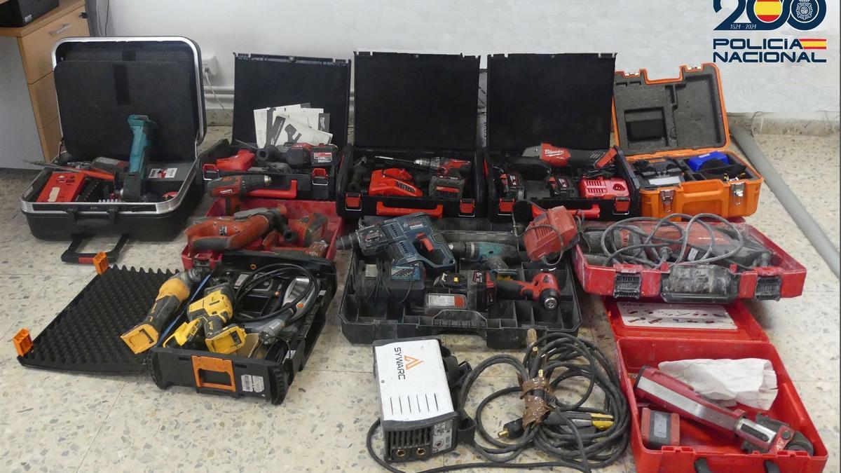 Las herramientas sustraídas en Pamplona.