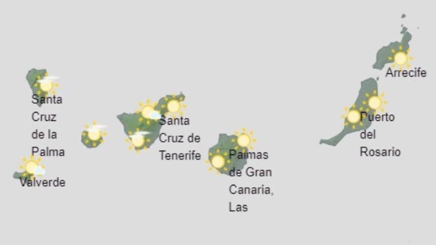 Predicción del tiempo en Canarias para las 10:00.