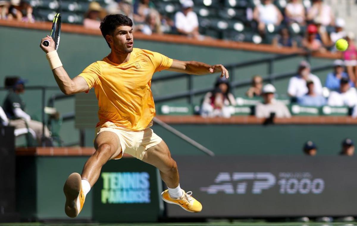 Carlos Alcaraz, en el partido de octavos de final ante Ruud. | EUROPA PRESS