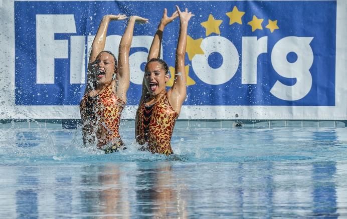 LAS PALMAS DE GRAN CANARIA A 28/05/2017. Natación sincronizada / Final de dúo libre y de dúo mixto de la competición internacional en la piscina  Metropole. FOTO: J.PÉREZ CURBELO