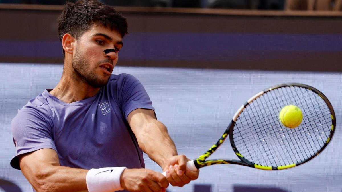 Carlos Alcaraz, durante un partido