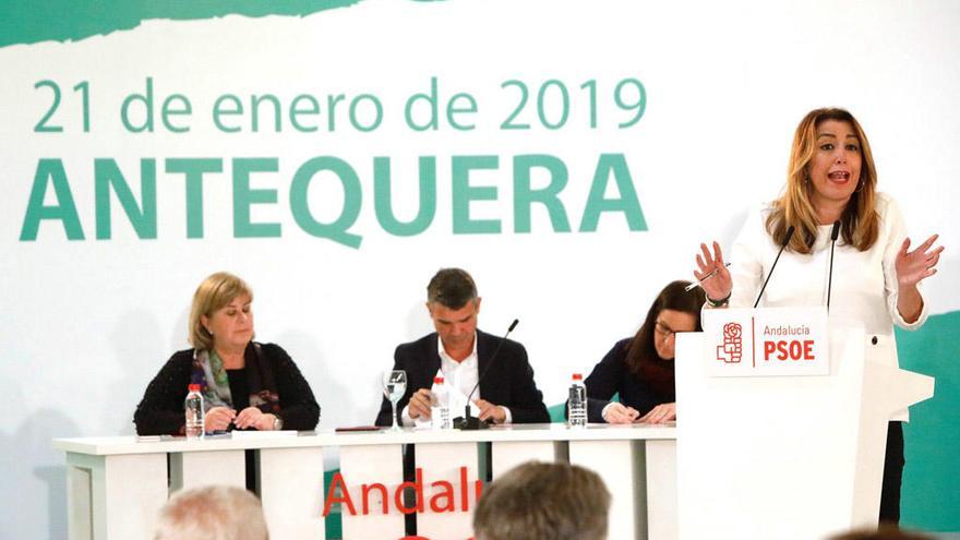 Susana Díaz, durante su intervención en el Comité Director del PSOE, en Antequera.