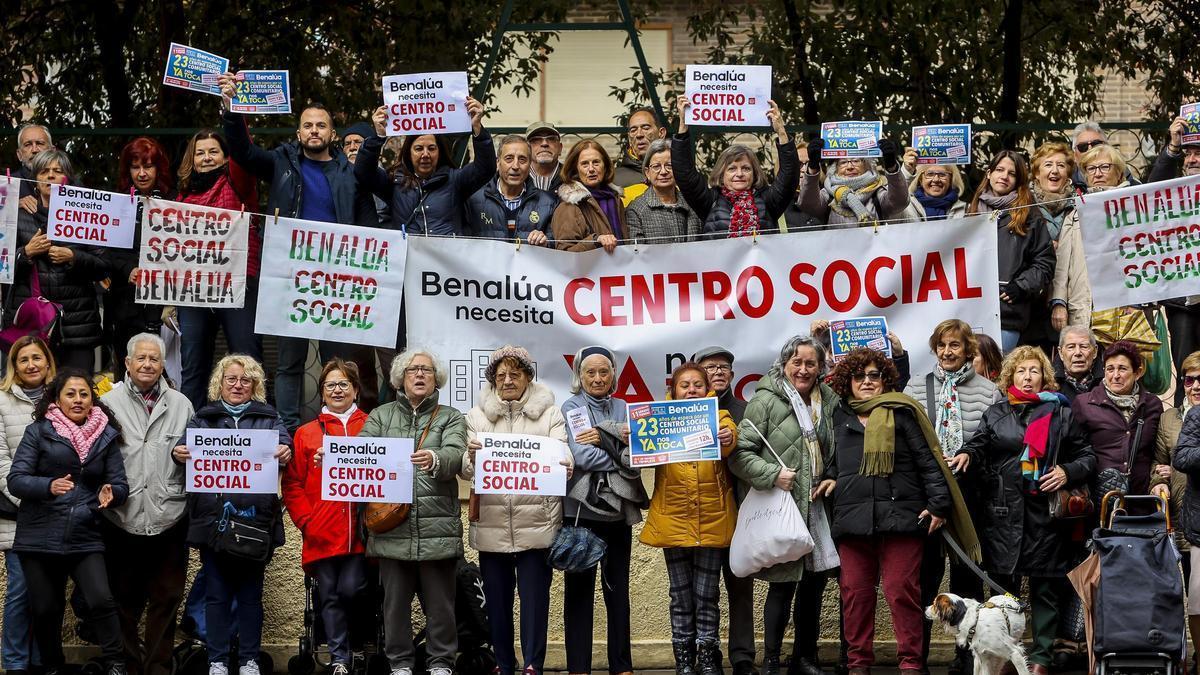 Un concentración por el Centro Social de Benalúa, en una imagen reciente