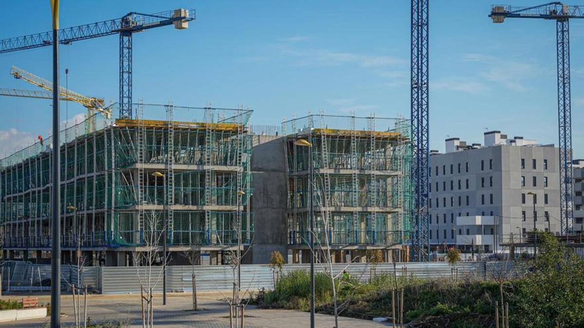 Una promoción de viviendas en construcción.