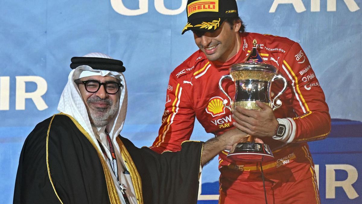 Carlos Sainz, tercero en el GP de Bahrein.