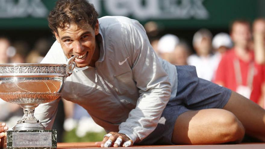 Rafa Nadal celebra una de sus conquistas en Roland Garros