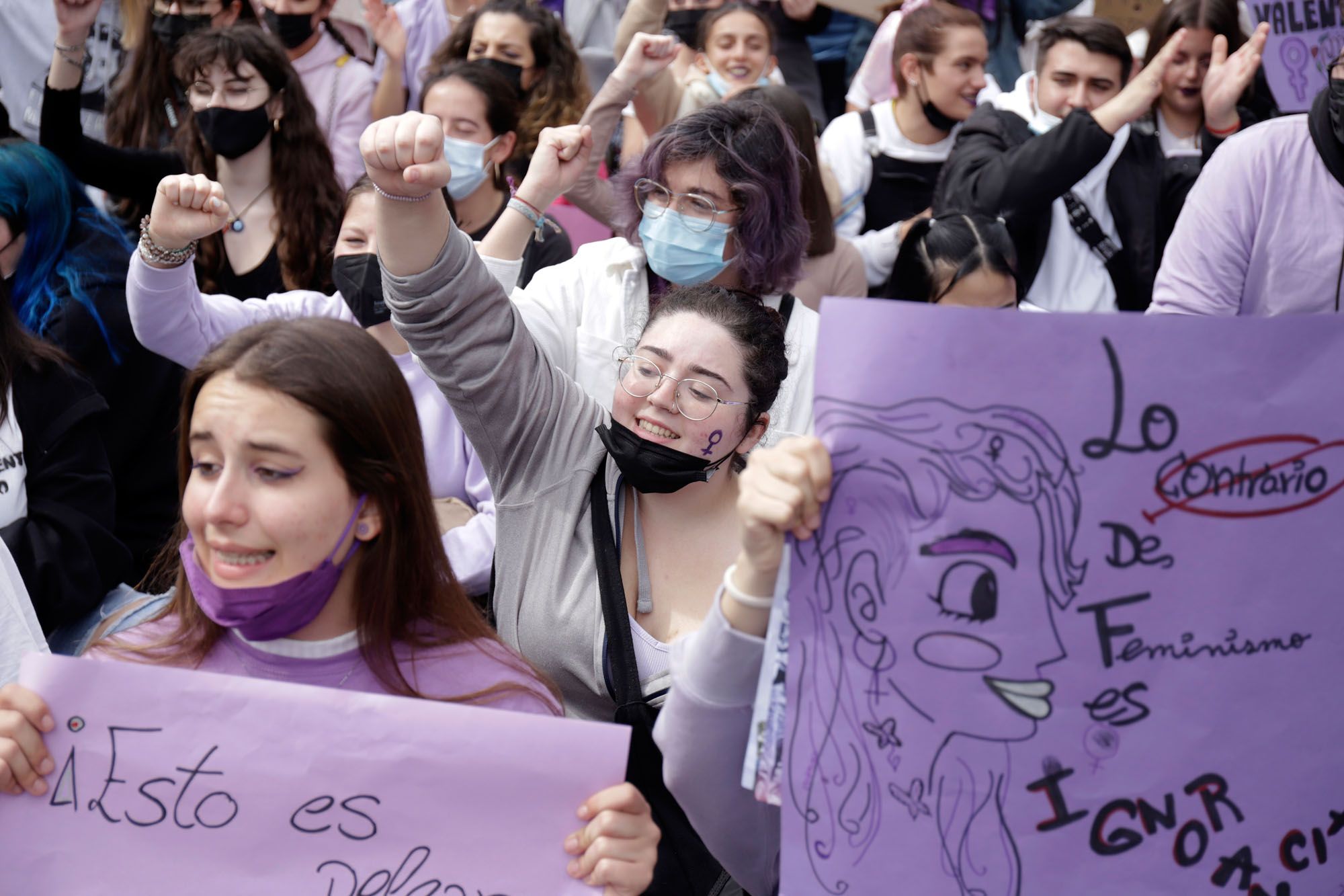 8M en Málaga | Las imágenes de la manifestación estudiantil por el Día de la Mujer