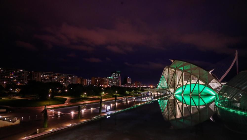 Las Artes y las Ciencias se iluminan de verde