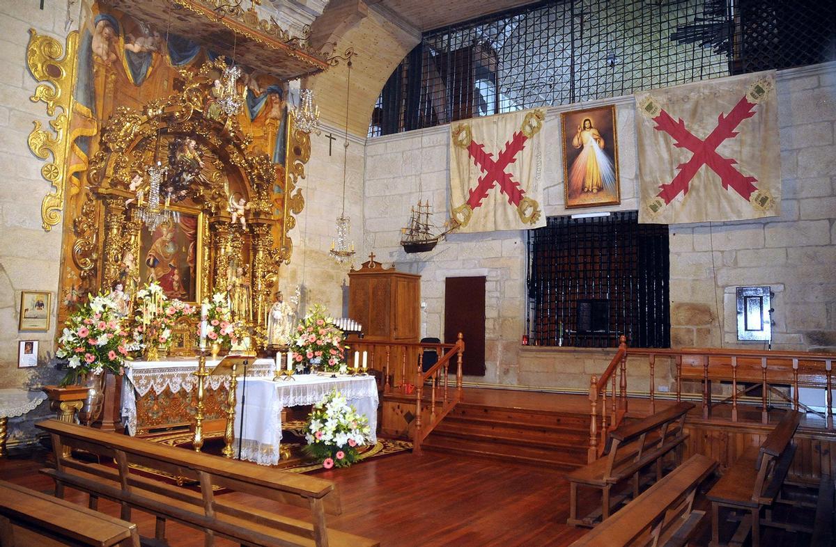 Altar de la Virgen de los Desamparados al que las clarisas rendirán culto en Santiago.