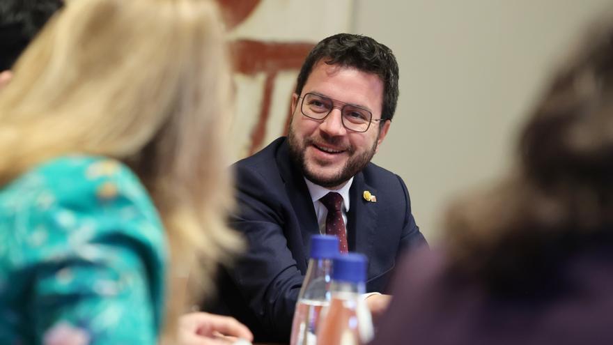 El president de la Generalitat, Pere Aragonès, a la reunió del Consell Executiu.