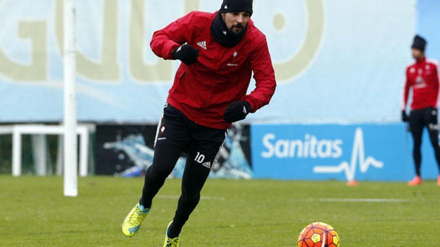 Nolito, durante el entrenamiento de ayer // R.Grobas