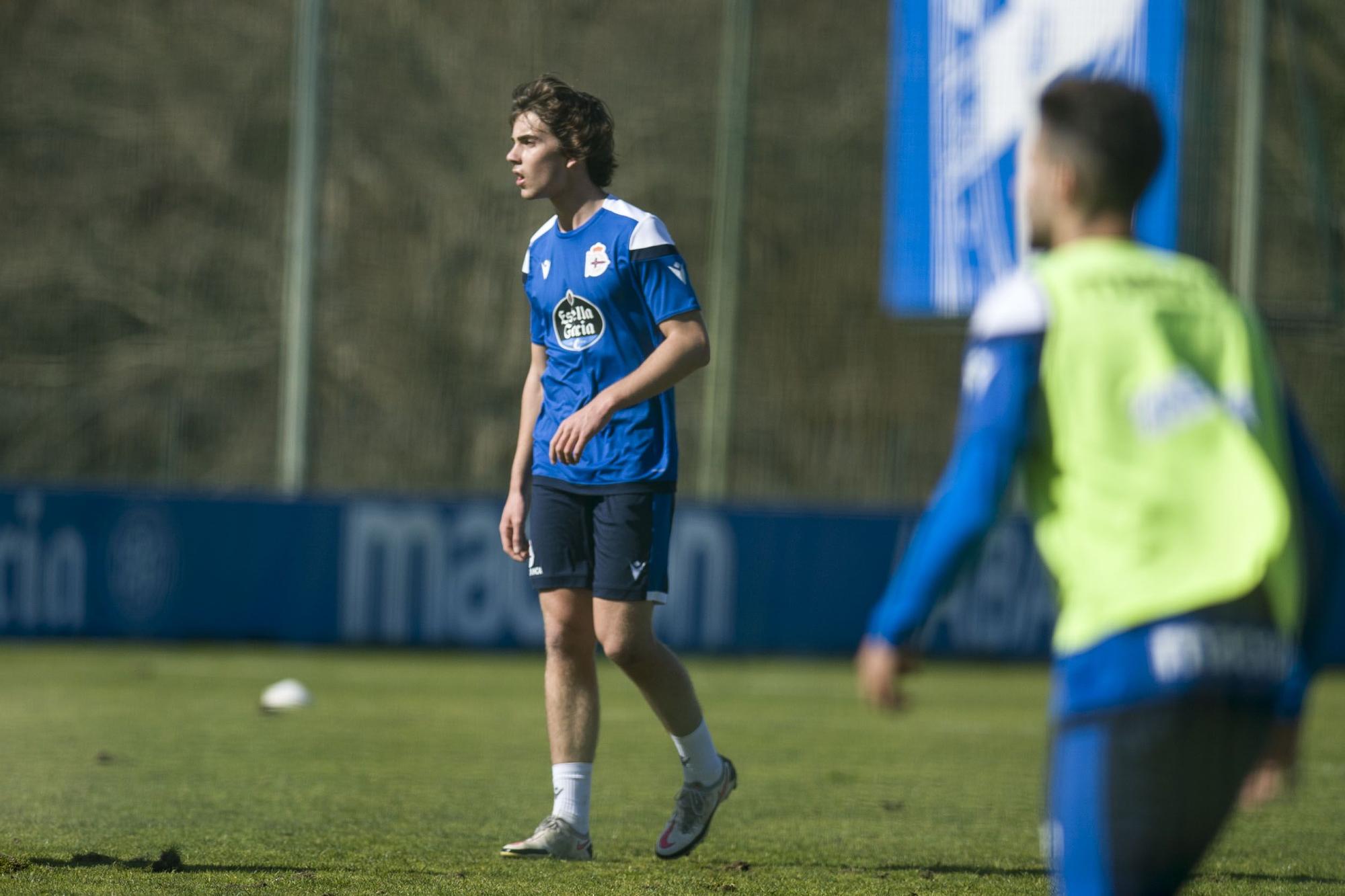 Entrenamiento del Deportivo en Abegondo.