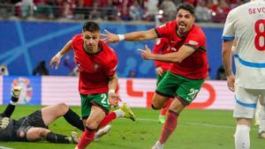 Conceição celebra el 2-1 ante República Checa.