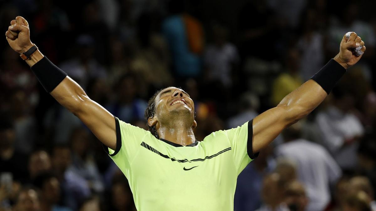 Rafael Nadal expresa su alegría en Miami