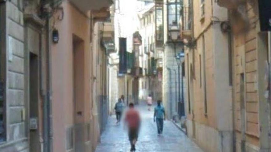 Detalle de la calle Sant Jaume de Palma, donde ha ocurrido el incendio.