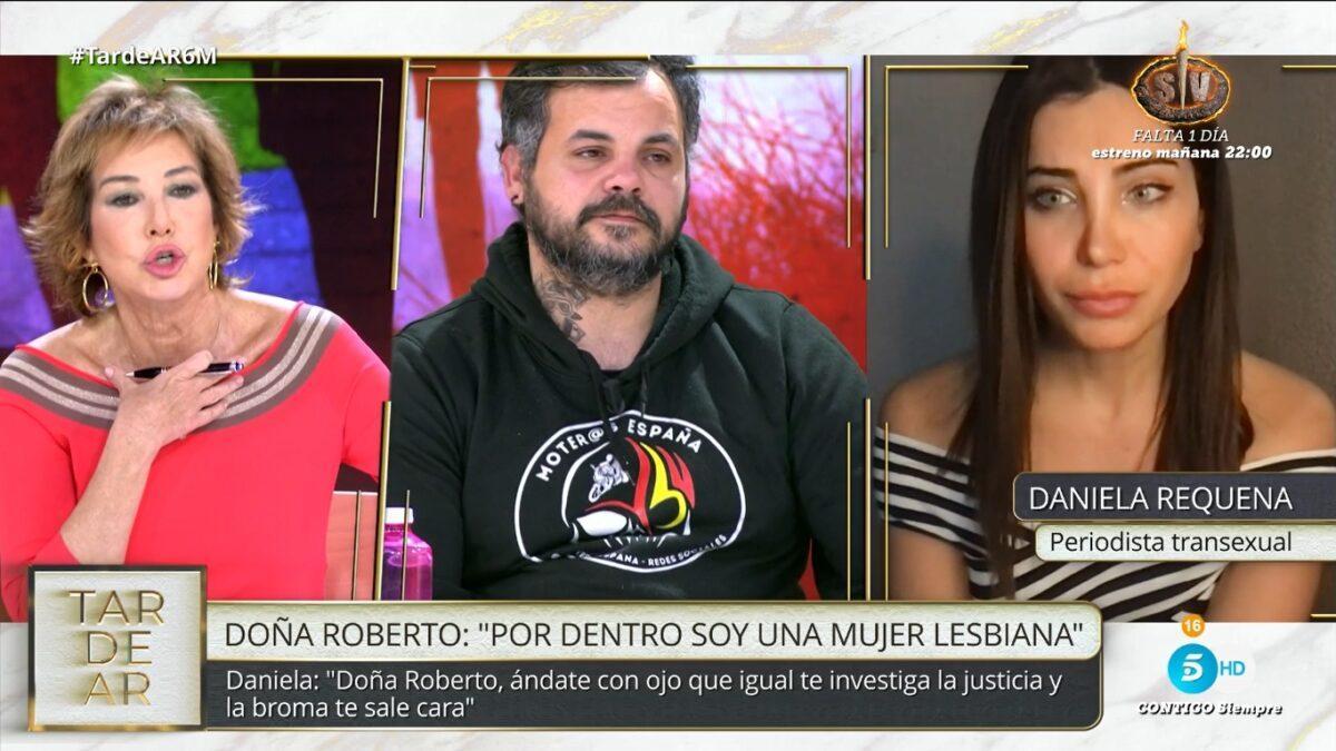 Ana Rosa Quintana, Roberto Perdigones y Daniela Requena