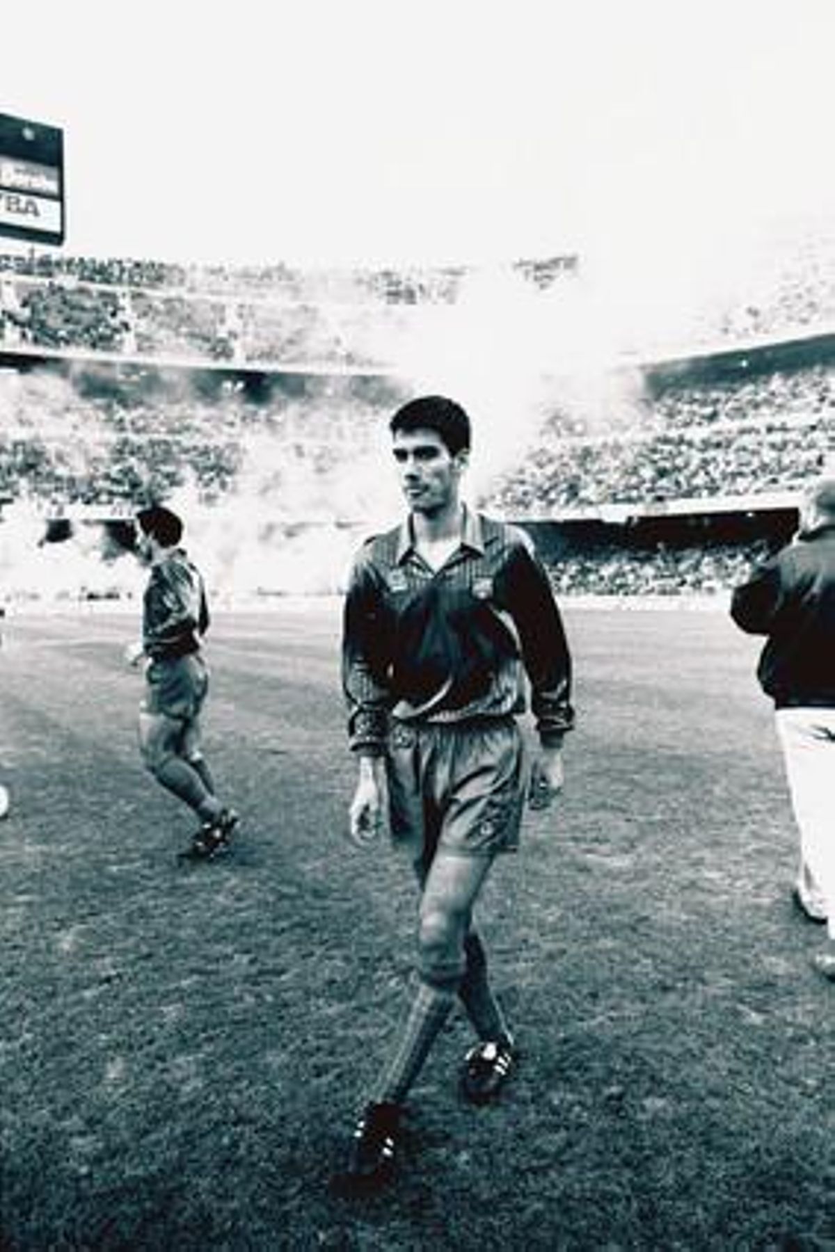 Guardiola, en el seu primer partit, el 1990.