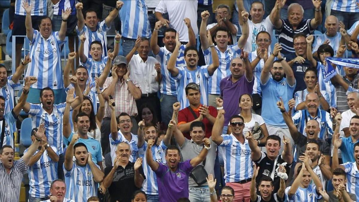 Afición del Málaga en La Rosaleda