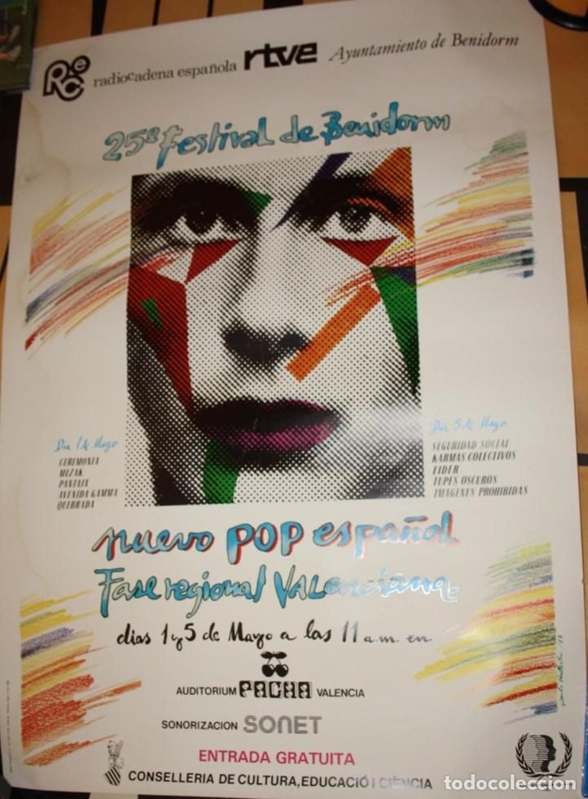 Cartel de la final valenciana del 25 Festival de Benidorm