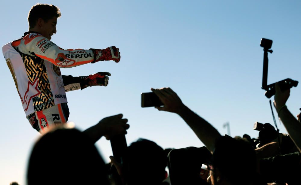 Márquez celebra su cuarto campeonato de MotoGP