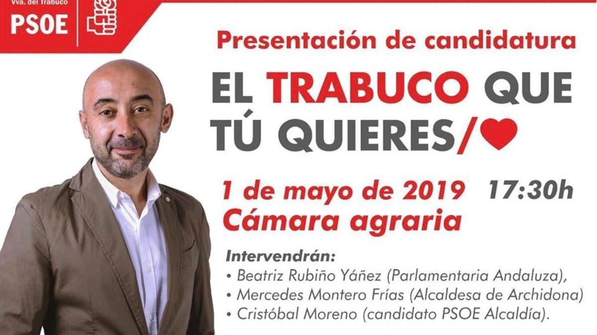 Cartel electoral del PSOE en la localidad andaluza de El Trabuco