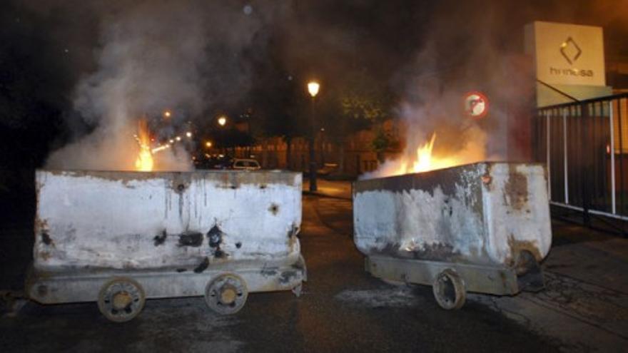 Continúan los disturbios mineros en Asturias