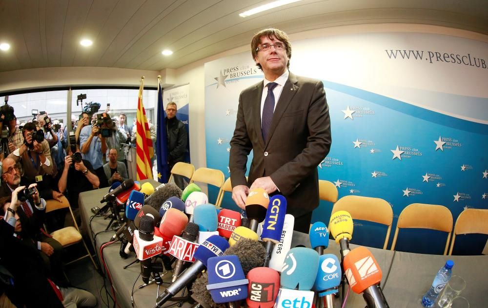 Les imatges de la compareixença de Puigdemont