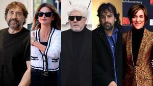 Javier Bardem, Penélope Cruz, Pedro Almodóvar, Isaki Lacuesta y Carla Simón.