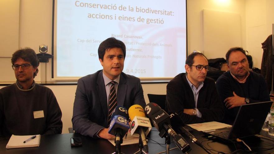 El director general de Medi Natural i Biodiversitat, Antoni Trasobares, aquest matí durant la presentació de l&#039;informe que rebat l&#039;estudi de la UdG · ACN