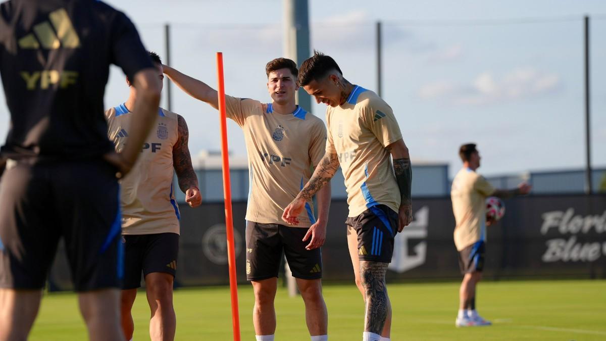 Primer entrenamiento de Argentina en Miami para preparar la Copa América con Leo Messi
