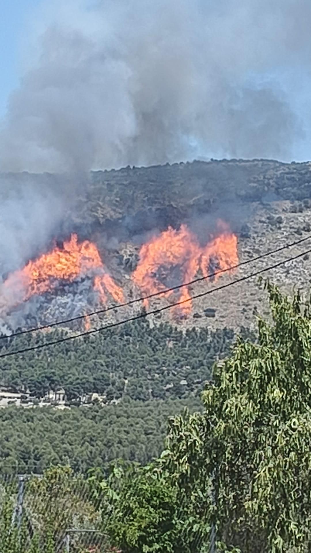 Incendio en el paraje de San Pascual en Ibi