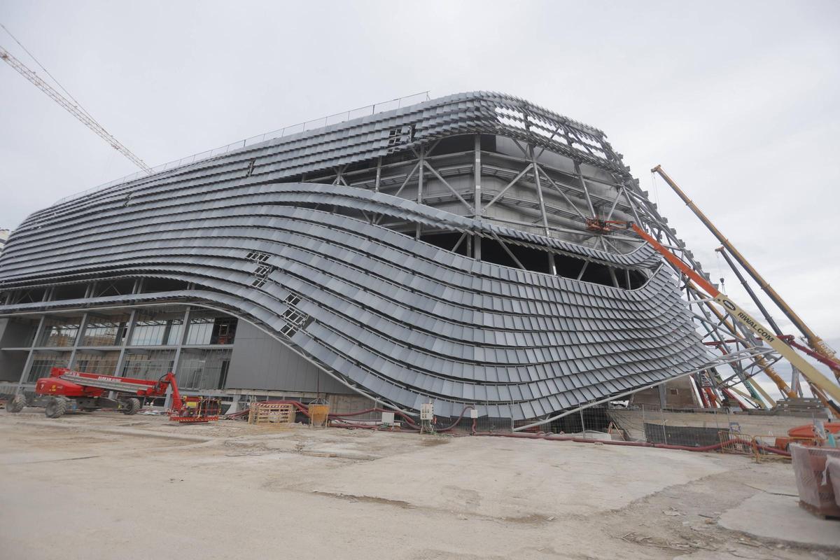 Obras de construcción del Roig Arena, en una imagen reciente.